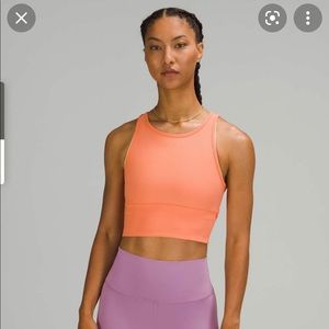 Orange Lululemon Power Pivot Tank (Ribbed)
